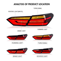 TT-ABC - LED Tail Lights For Toyota Camry 2018-2022 Somked Sequential Rear Lamp Assembly-Toyota-TT-ABC-66*55*22.5-Somked-TT-ABC