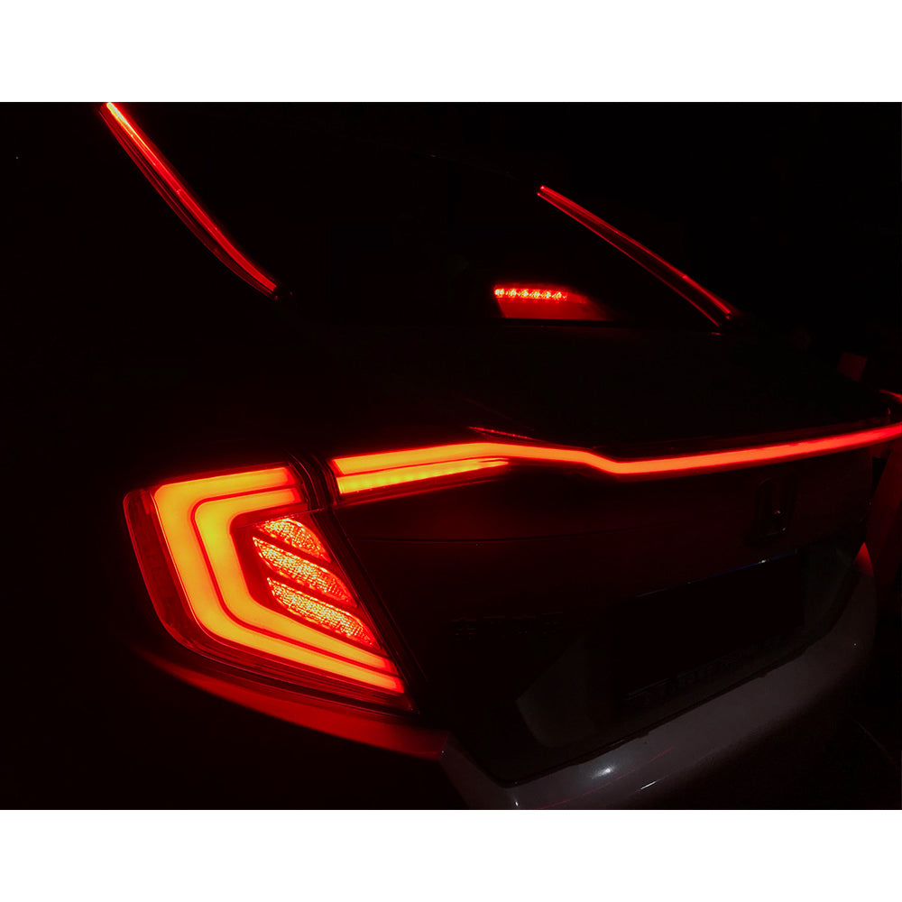 TT-ABC - Smoked Led Tail Lights For Honda Civic Hatchback 16-20 Sequential Breathing Turn Signal Replace OEM Dynamic Break Rear Lamps-Honda-TT-ABC-TT-ABC