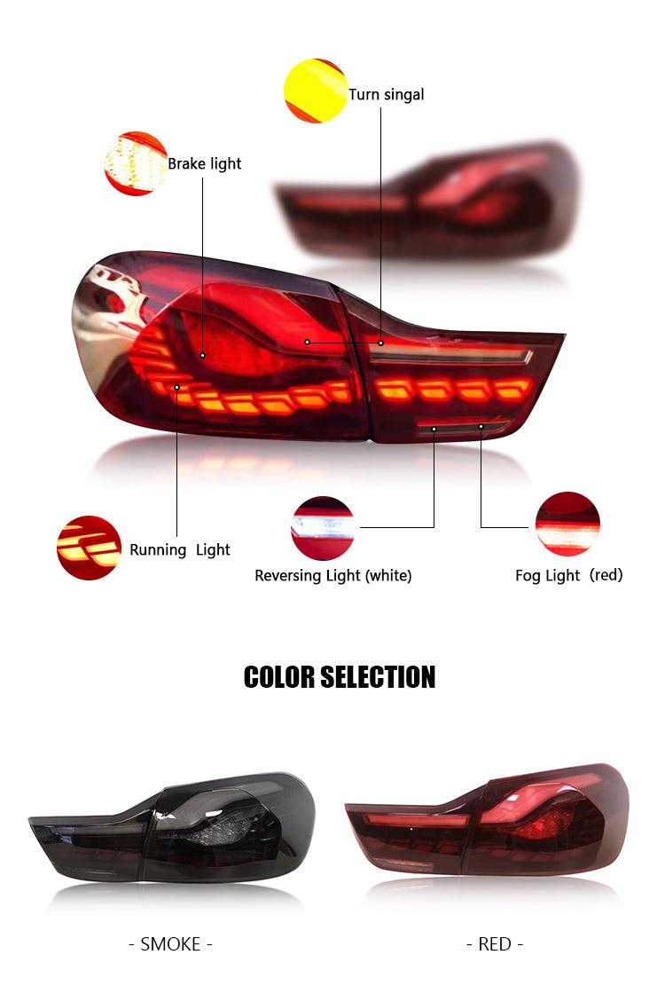 TT-ABC - For BMW 4 series 2013-2019 & M4 GTS 2014-2018 oled tail lights (Smoked/Red)-BMW-TT-ABC-TT-ABC