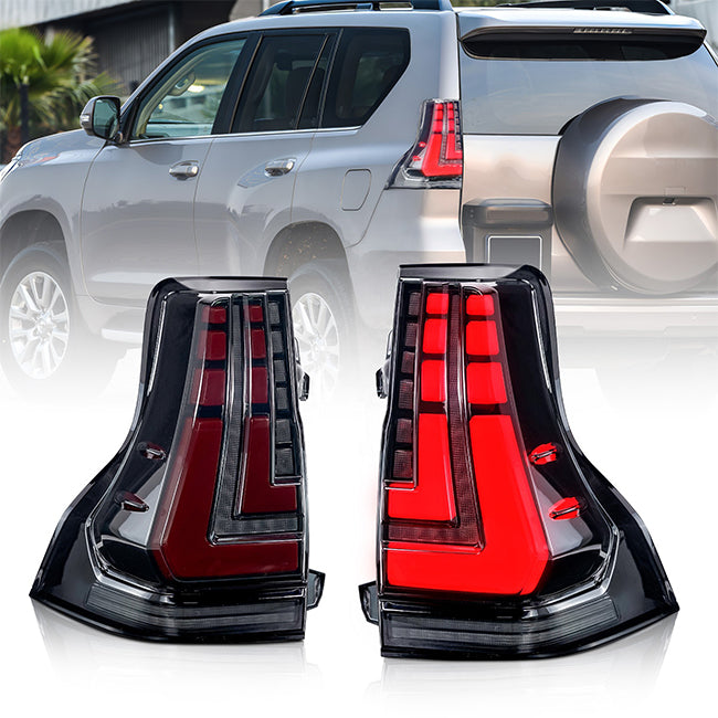 TT-ABC - Tail Lights With Flowing Lines Led For Toyota prado 2010-2020 (Smoked/Red)-Toyota-TT-ABC-46*40.8*45 cm-Red-TT-ABC