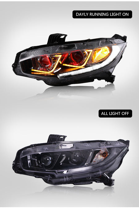 TT-ABC - Car Lights automotive For Honda Civic Headlights 2016 - 2020 New Type LED Headlight Assembly Signal Auto Accessories Lamp-Honda-TT-ABC-70*33*61-TT-ABC