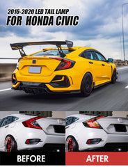 TT-ABC - For 2016-2021 Honda civic sequential tail lights-Honda-TT-ABC-63*39.5*32-TT-ABC