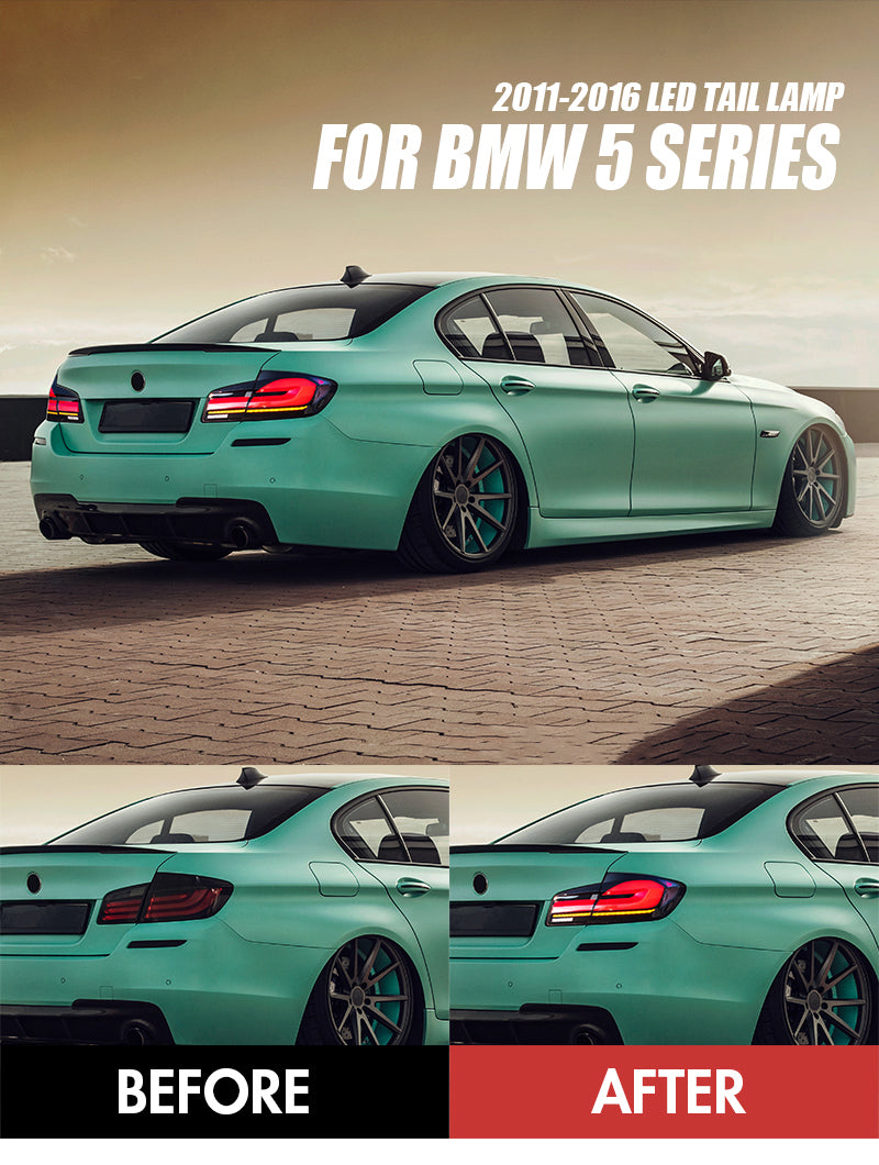 TT-ABC - For BMW 5-Series F10 F18 2011-2017 Tail Lights-BMW-TT-ABC-63*50.5*25-Smoked-TT-ABC