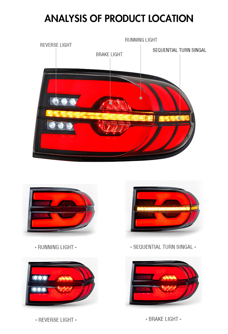TT-ABC - For Toyota FJ Cruiser 2006-2020 LED Tail Lights Assembly (Clear/smoke)-Toyota-TT-ABC-TT-ABC