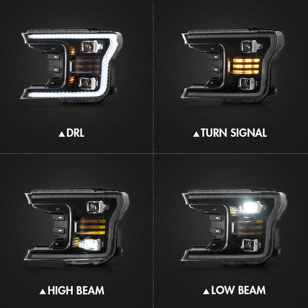 TT-ABC - New Accessories for 2018-2021 Ford F150 Headlights Assembly Led Projector Headlight (Amber)-Ford-TT-ABC-60*46*48 CM-TT-ABC